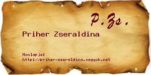 Priher Zseraldina névjegykártya